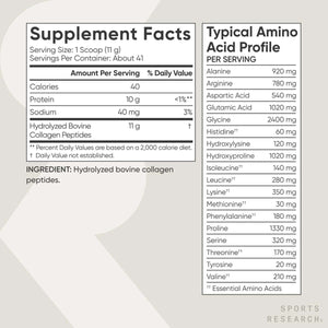 Sports Research Collagen Peptides for Women & Men, Unflavored, 16 Oz., Hydrolyzed Type 1 & 3 Collagen Powder Protein Supplement for Healthy Skin, Nails, Bones & Joints - Vitamen Store