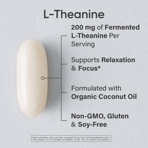 Sports Research Double Strength L - Theanine Supplement - Suntheanine Softgels for Focus, Relaxation & Alertness - Non - Drowsy Support Made with Coconut Oil, Non - Gmo & Gluten Free - 200Mg, 60 Count - Vitamen Store