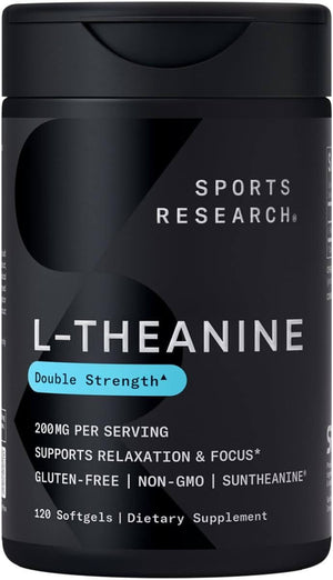 Sports Research L - Theanine 200Mg with Organic Coconut Oil | Suntheanine Supplement for Focus, Relaxation & Alertness | Double Strength, Non - Gmo & Gluten Free - Vitamen Store