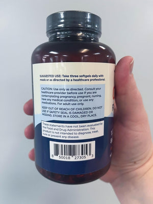 Triple Strength Omega - 3 Fish Oil 3600 mg – 1300 mg EPA and 860 mg DHA – Wild - Caught Burpless Fish Oil – 120 Softgels - Vitamen Store