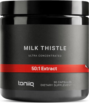 Ultra High Strength Milk Thistle Capsules - 25,000mg 50x Concentrated Extract - 80% Silymarin - Highly Purified and Highly Bioavailable Liver Support Supplement - Vitamen Store