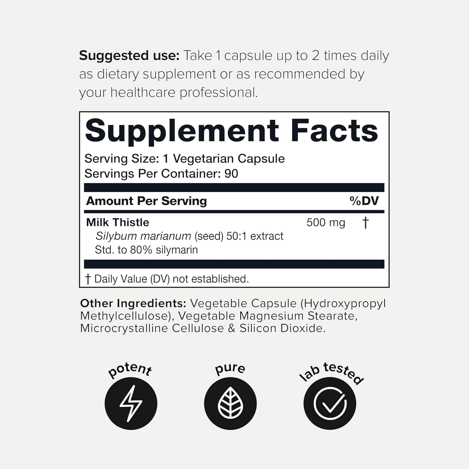 Ultra High Strength Milk Thistle Capsules - 25,000mg 50x Concentrated Extract - 80% Silymarin - Highly Purified and Highly Bioavailable Liver Support Supplement - Vitamen Store