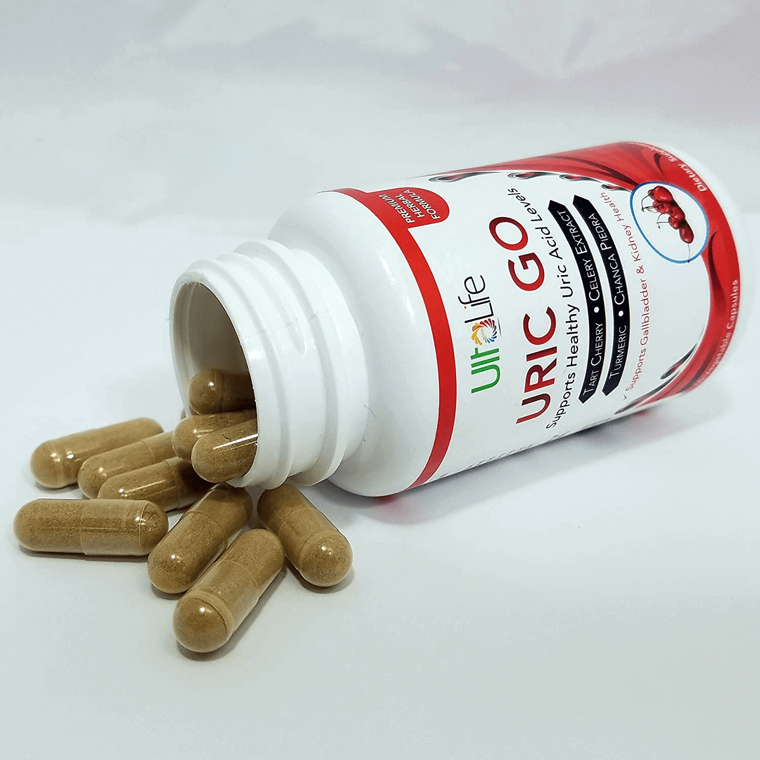 URIC GO Dietary Supplement – Tart Cherry, Chanca Piedra, Cranberry, Turmeric & Celery Seed Capsules - Vitamen Store
