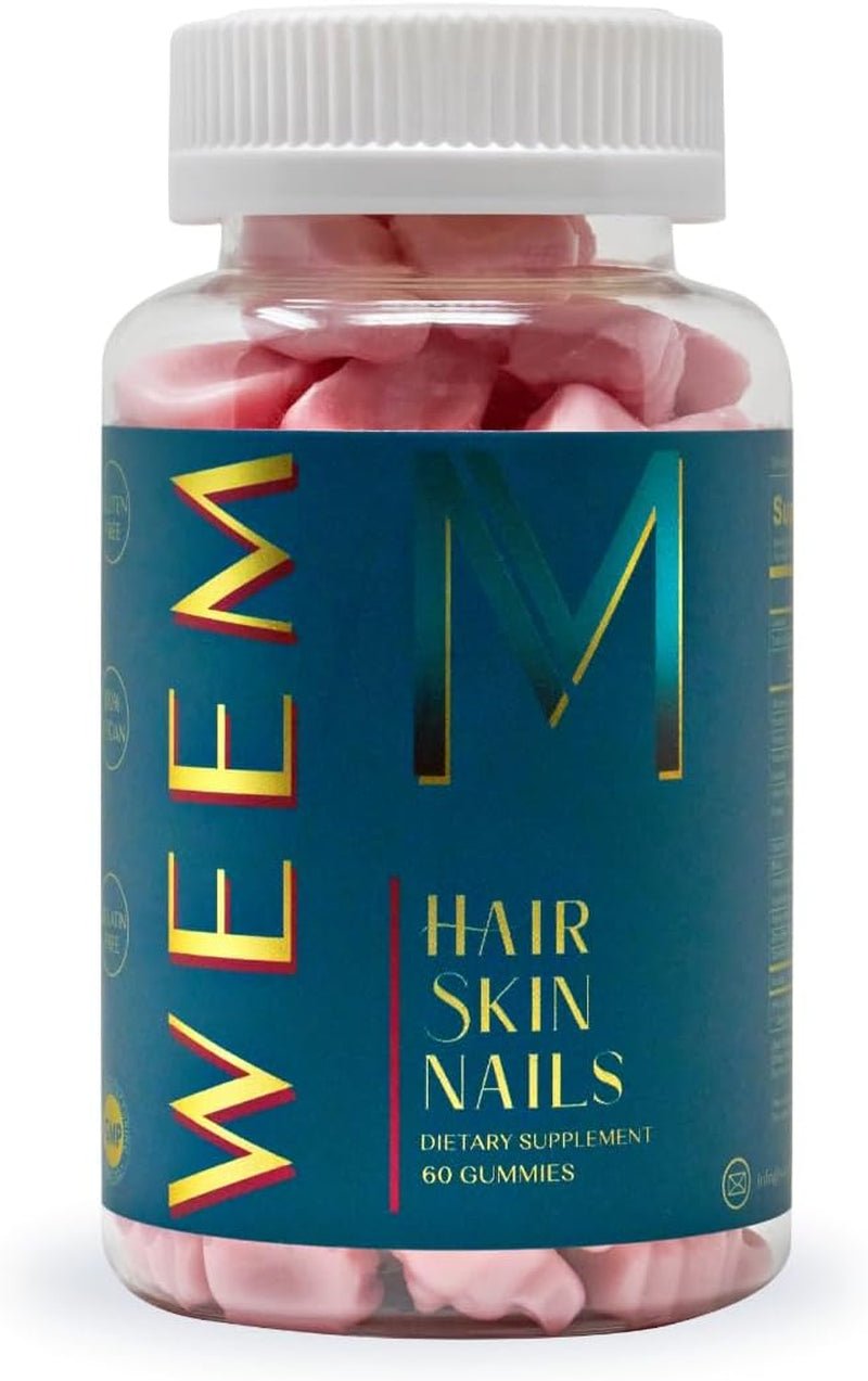 WEEM Hair, Skin, and Nails Gummies – Vegan Biotin Vitamins – Extra Strength – 1 Bottle - Vitamen Store