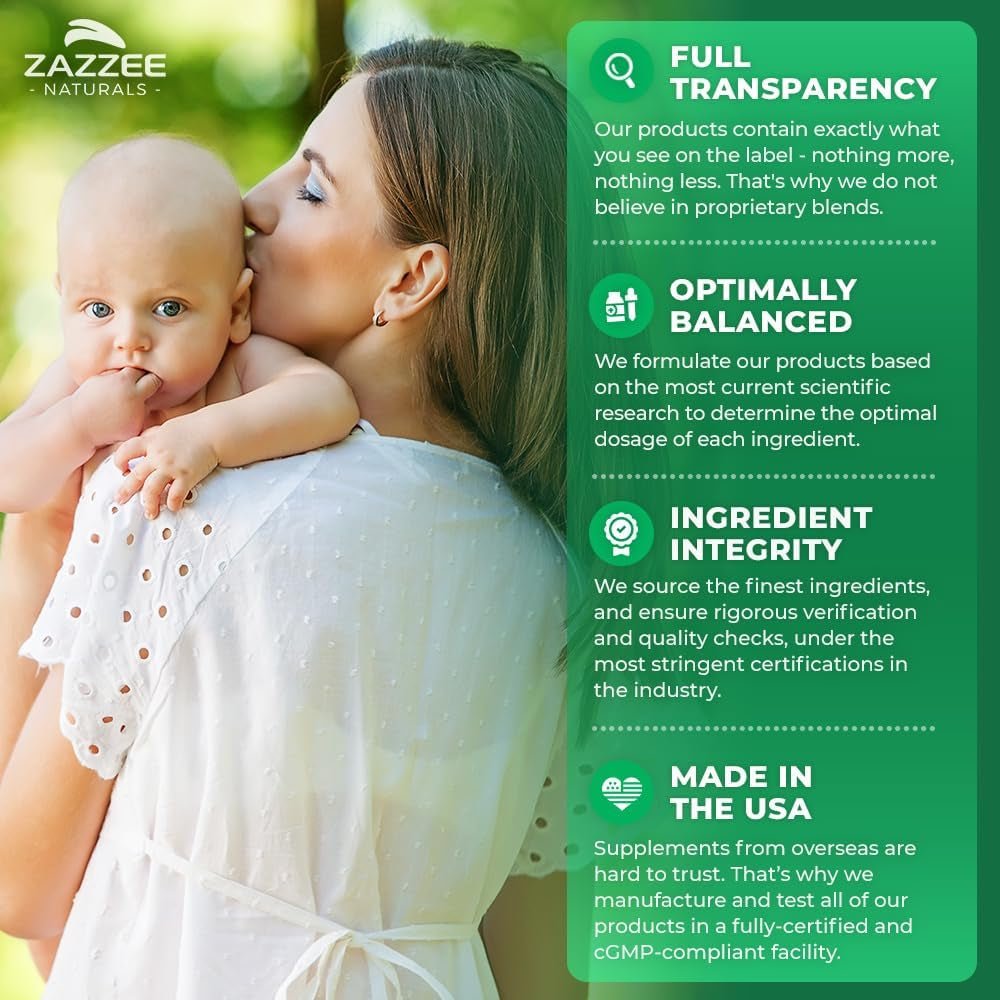 Zazzee Myo - Inositol Capsules – 2000 mg per Serving – 120 Vegan Capsules – Ideal for 40:1 Ratio – Non - GMO, All - Natural, 100% Vegetarian - Vitamen Store