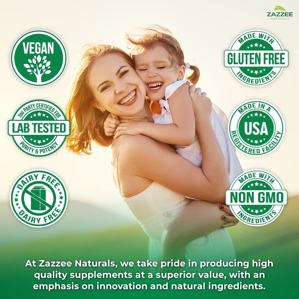 Zazzee Myo - Inositol Capsules – 2000 mg per Serving – 120 Vegan Capsules – Ideal for 40:1 Ratio – Non - GMO, All - Natural, 100% Vegetarian - Vitamen Store