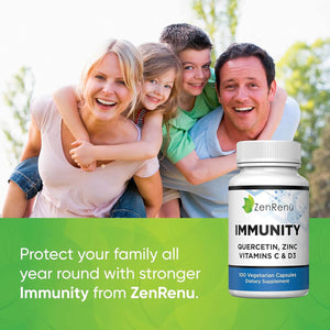 Zenrenu Quercetin 700mg with Zinc, Vitamin C, Vitamin D & Curcumin – 100 Vegetarian Capsules (50 - Day Supply) - Vitamen Store
