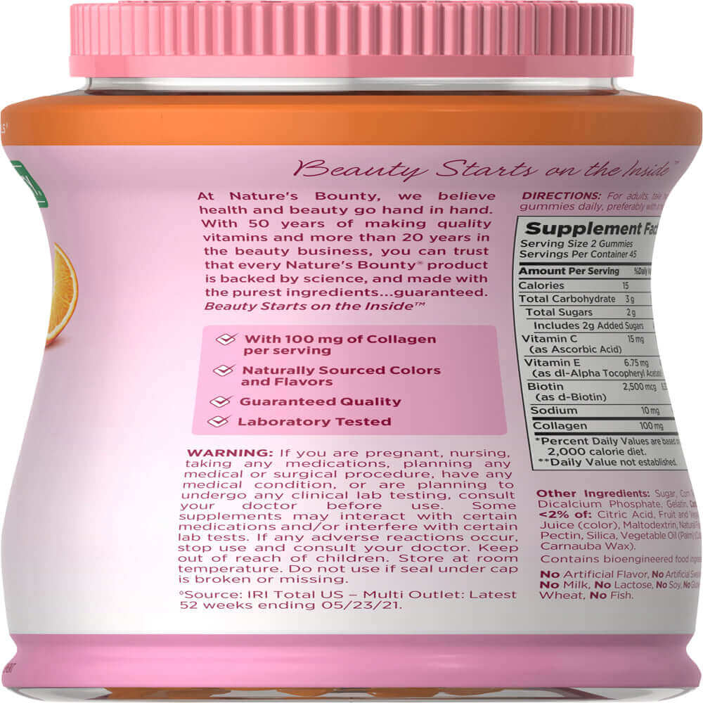 Nature'S Bounty Hair Skin and Nails with Collagen and Biotin, Gummies, 90 Ct - vitamenstore.com