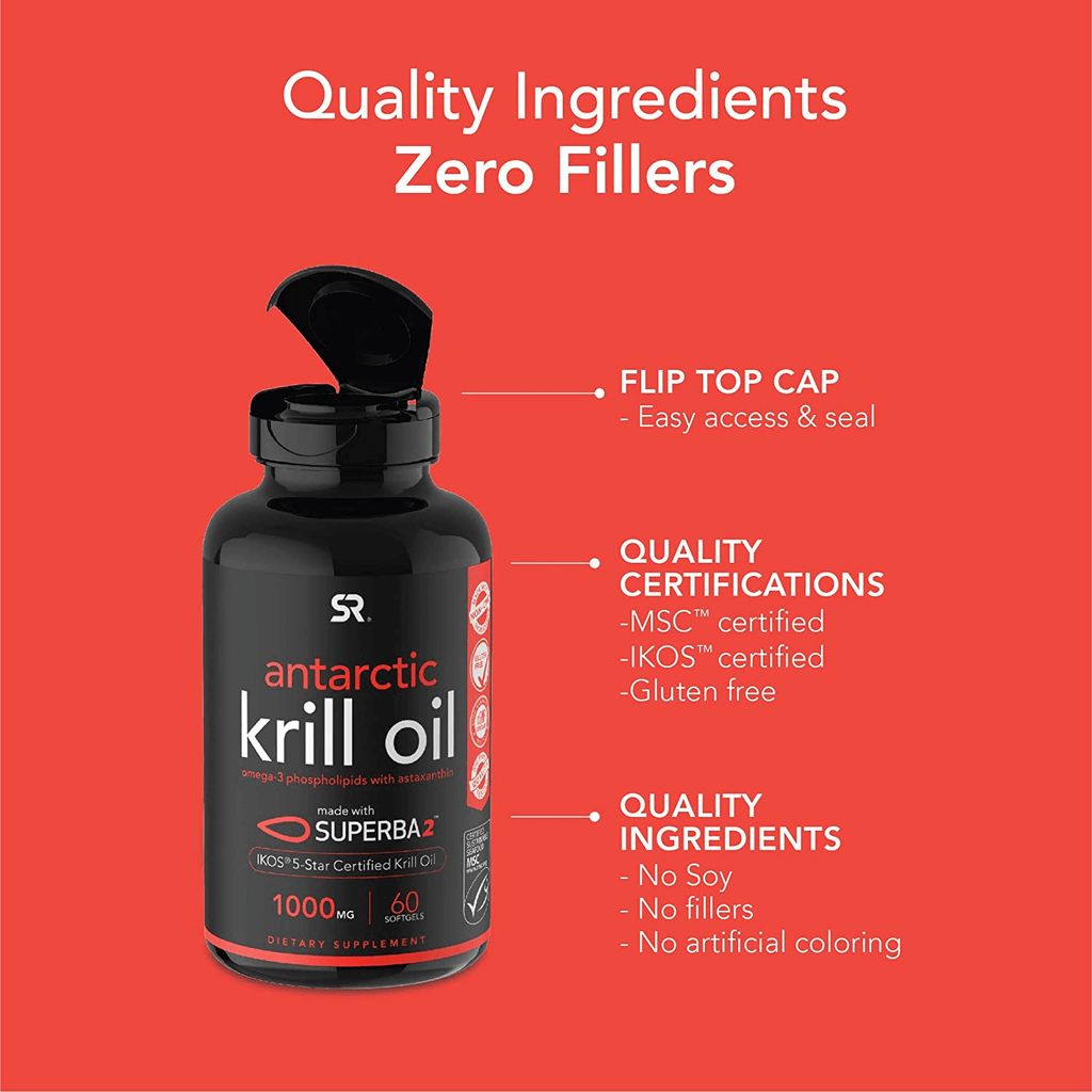 Antarctic Krill Oil 500Mg with Omega-3 EPA & DHA + Astaxanthin, Phospholipids & Choline | MSC Certified Sustainable & Non-Gmo Verified (120 Mini-Softgels)