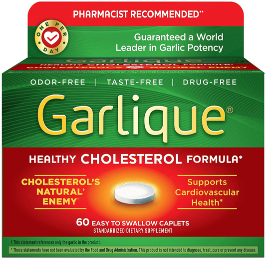 Garlique Healthy Cholesterol Formula with 5000 mcg of Allicin, 60 Enteric Coated Caplets - vitamenstore.com