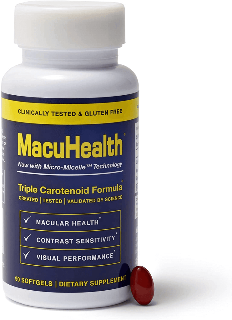 Macuhealth Triple Carotenoid Formula - Eye Vitamins for Adults - 90 Softgels, 3 Month Supply - Advanced Eye Support & Health Eye Formula
