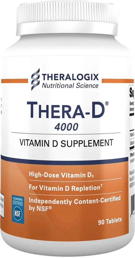 Thera-D 4000 Vitamin D Supplement | 4,000 IU Vitamin D3 Tablets | 90 Day Supply | Made in the USA