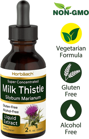 Milk Thistle Extract | 2 fl oz | Alcohol Free | Vegetarian, Non-GMO & Gluten Free Liquid | by Horbaach | Free Shipping | Vitamenstore.com