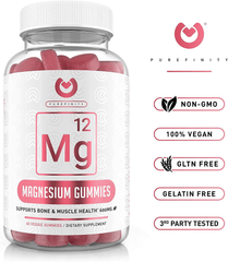 Purefinity Magnesium Gummies – 600Mg Magnesium Citrate for Stress Relief, Cramp Defense & Recovery. Highly Bioavailable, Vegan & Vegetarian Gummies (Not Capsules) – 60 Count. - vitamenstore.com