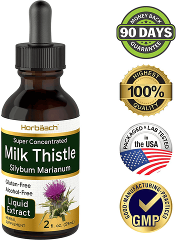 Milk Thistle Extract | 2 fl oz | Alcohol Free | Vegetarian, Non-GMO & Gluten Free Liquid | by Horbaach | Free Shipping | Vitamenstore.com