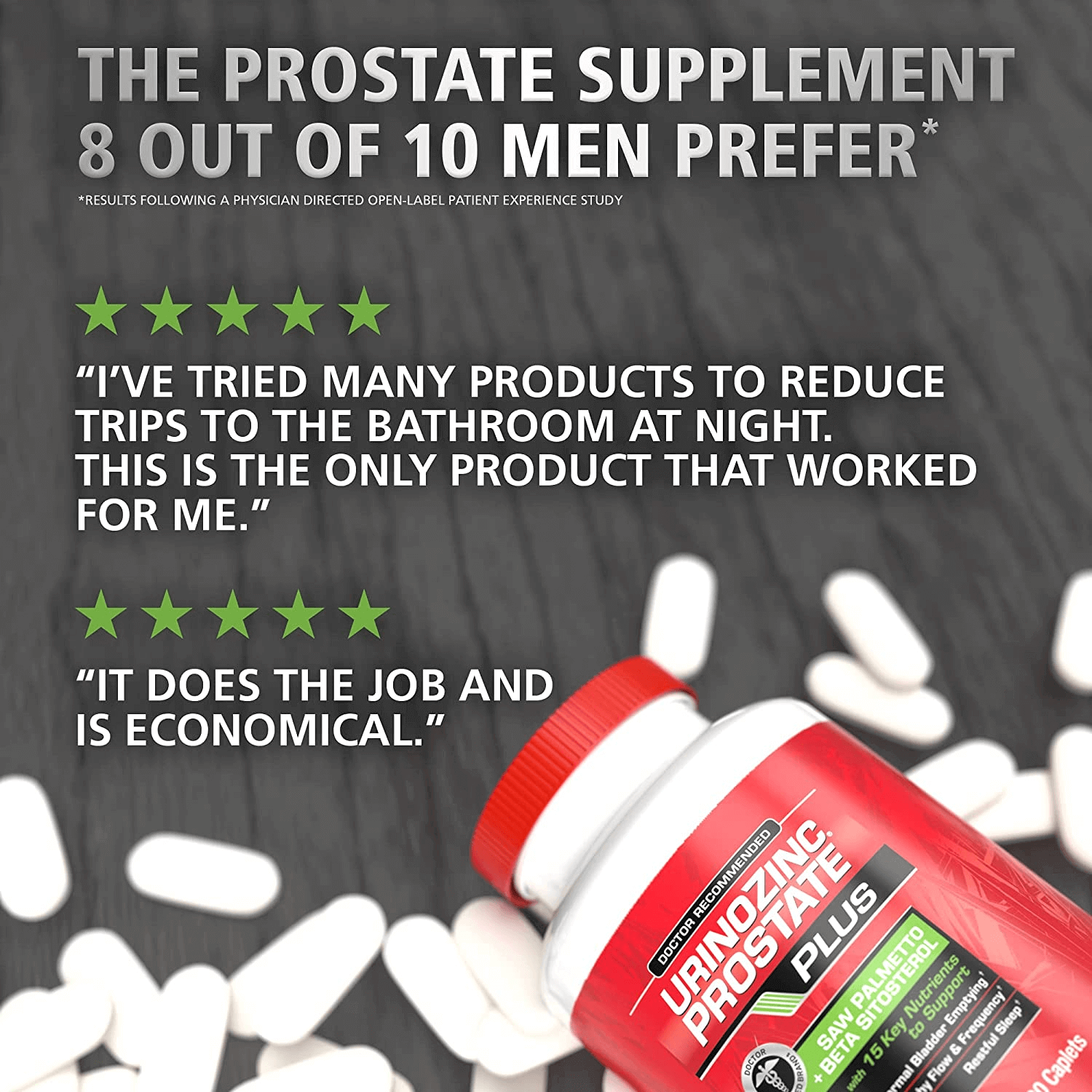 Urinozinc Prostate Plus, Saw Palmetto & Beta Sistosterol Supplement for Men, Reduce Frequent Urination (3 Month Supply, 180 Count) - vitamenstore.com