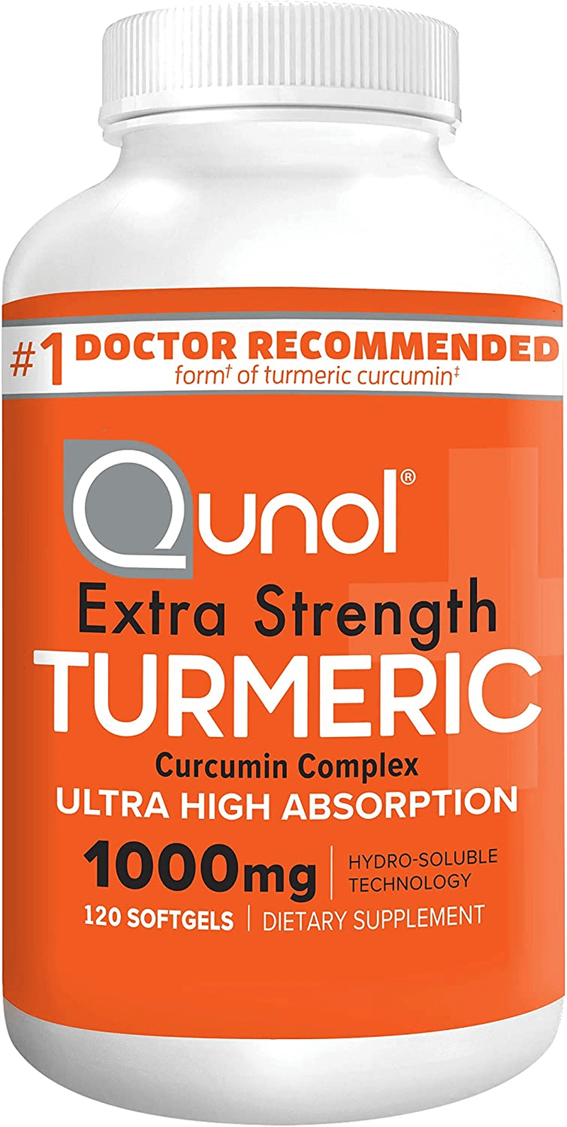Turmeric Curcumin Softgels, Qunol with Ultra High Absorption 1000Mg, Joint Support, Dietary Supplement, Extra Strength, 120 Softgels - vitamenstore.com