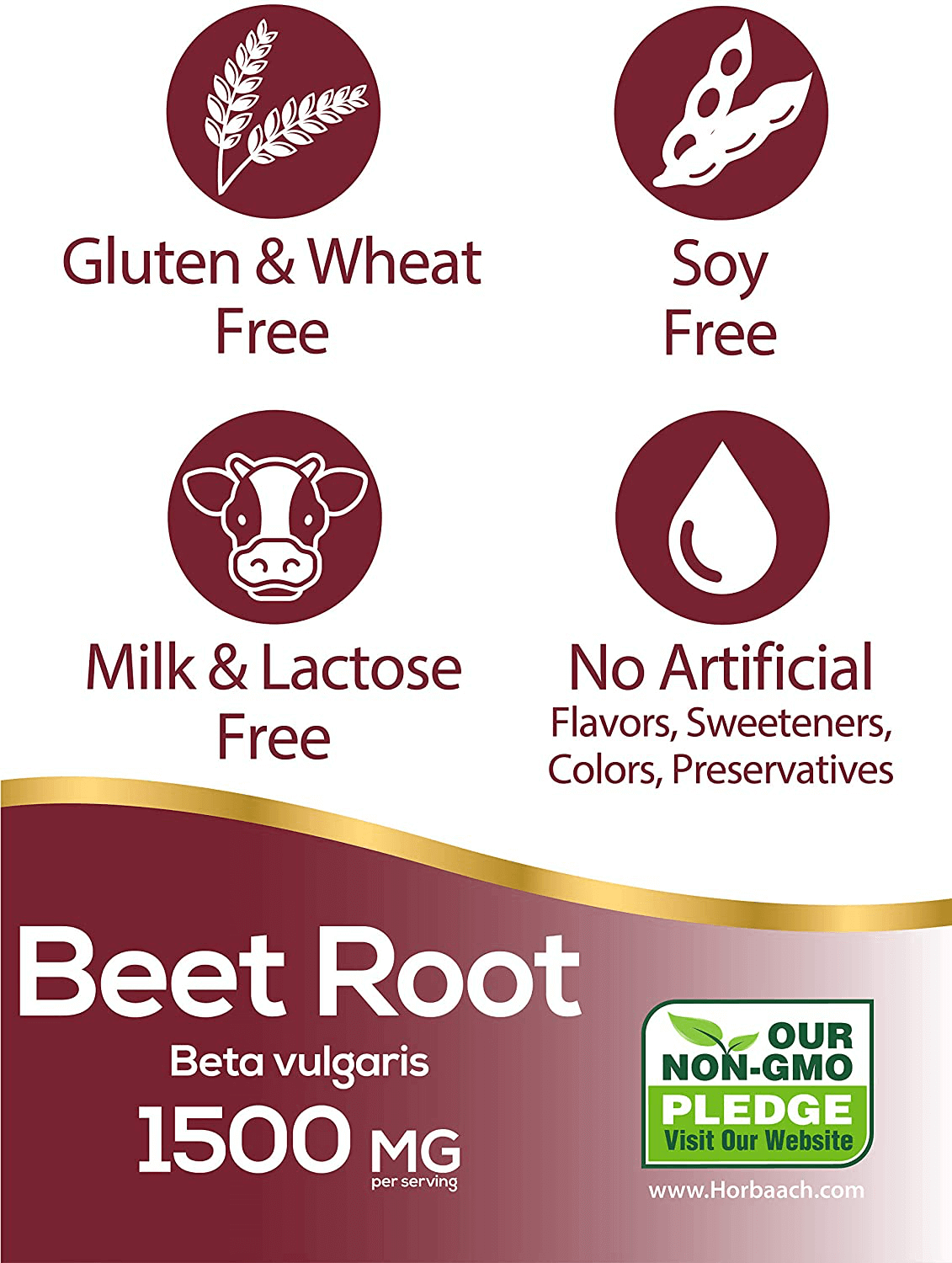 Beet Root Powder Capsules 1500mg | 250 Pills | Herbal Extract | Gluten Free, Non-GMO Supplement | by Horbaach - vitamenstore.com