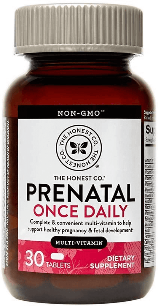 The Honest Company Prenatal Once Daily | Prenatal Vitamins | Non - GMO | Folic Acid, Vitamin A, Vitamin D & Vitamin E, Iron & Choline |, Basic Pineapple, 30 Count (Pack of 1) - vitamenstore.com