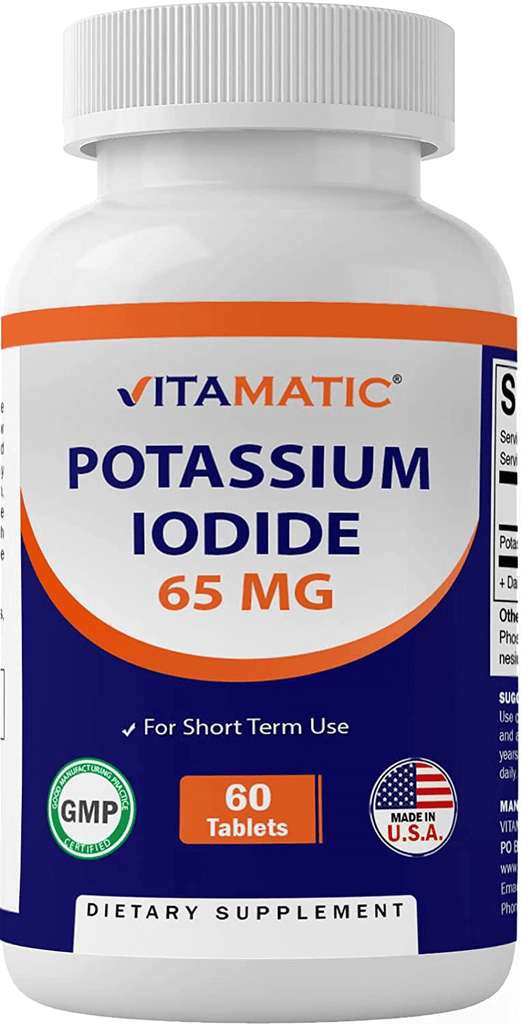 Vitamatic Potassium Iodide 65 Mg per Serving - 60 Tablets - Thyroid Support - Exp Date 03/2025