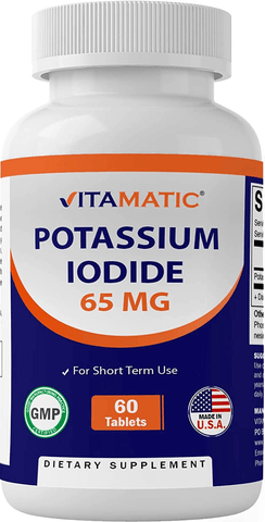 Vitamatic Potassium Iodide 65 Mg per Serving - 60 Tablets - Thyroid Support - Exp Date 03/2025 | Free Shipping | Vitamenstore.com