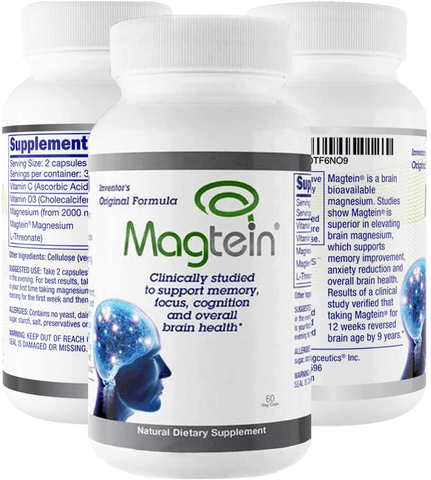 Magtein Magnesium L- Threonate - Bioavailable and 100% Water Soluble Magnesium - Clear Brain Fog, Improve Memory, Focus and Attention, Support Sleep and Mood – 30 Day Supply- 60 ct. Veggie Capsules | Free Shipping | Vitamenstore.com