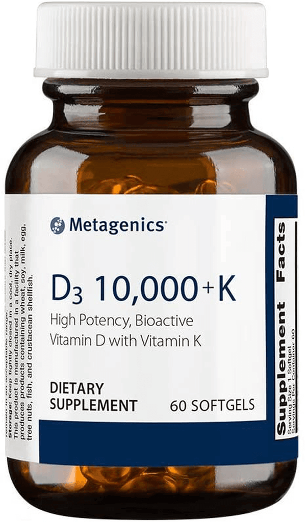 Metagenics - D3 10,000 with K2 - Vitamin D Supplement - 10,000 IU - Support for Bone, Cardiovascular, and Immune Health* | 60 Count