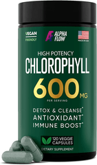 Chlorophyll Capsules 600 Mg - Natural Chlorophyll Pills for Women & Men - Highly Bioavailable Organic Chlorophyll Supplement for Energy, Immunity & Skin Health - Internal Deodorant, Detox & Cleanse - vitamenstore.com