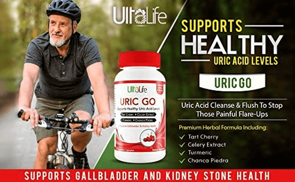 #1 URIC GO Uric Acid Cleanse Support Supplement + Tart Cherry, Chanca Piedra, Cranberry, Turmeric & Celery Seed Capsules - Detox to Flush Buildup & Supports Joint Pain Relief, Flare-Ups & Inflammation