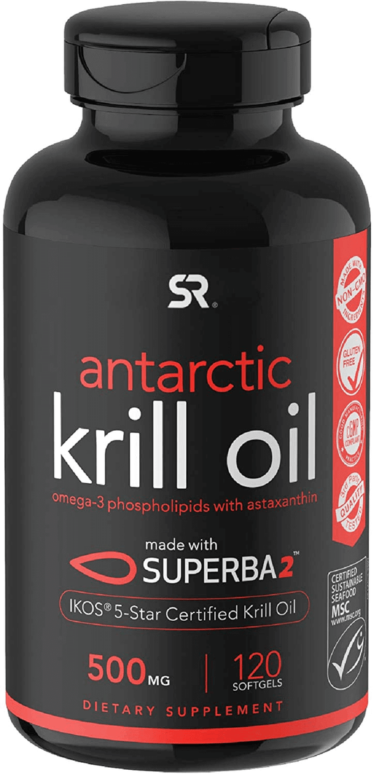 Antarctic Krill Oil 500Mg with Omega-3 EPA & DHA + Astaxanthin, Phospholipids & Choline | MSC Certified Sustainable & Non-Gmo Verified (120 Mini-Softgels) - vitamenstore.com