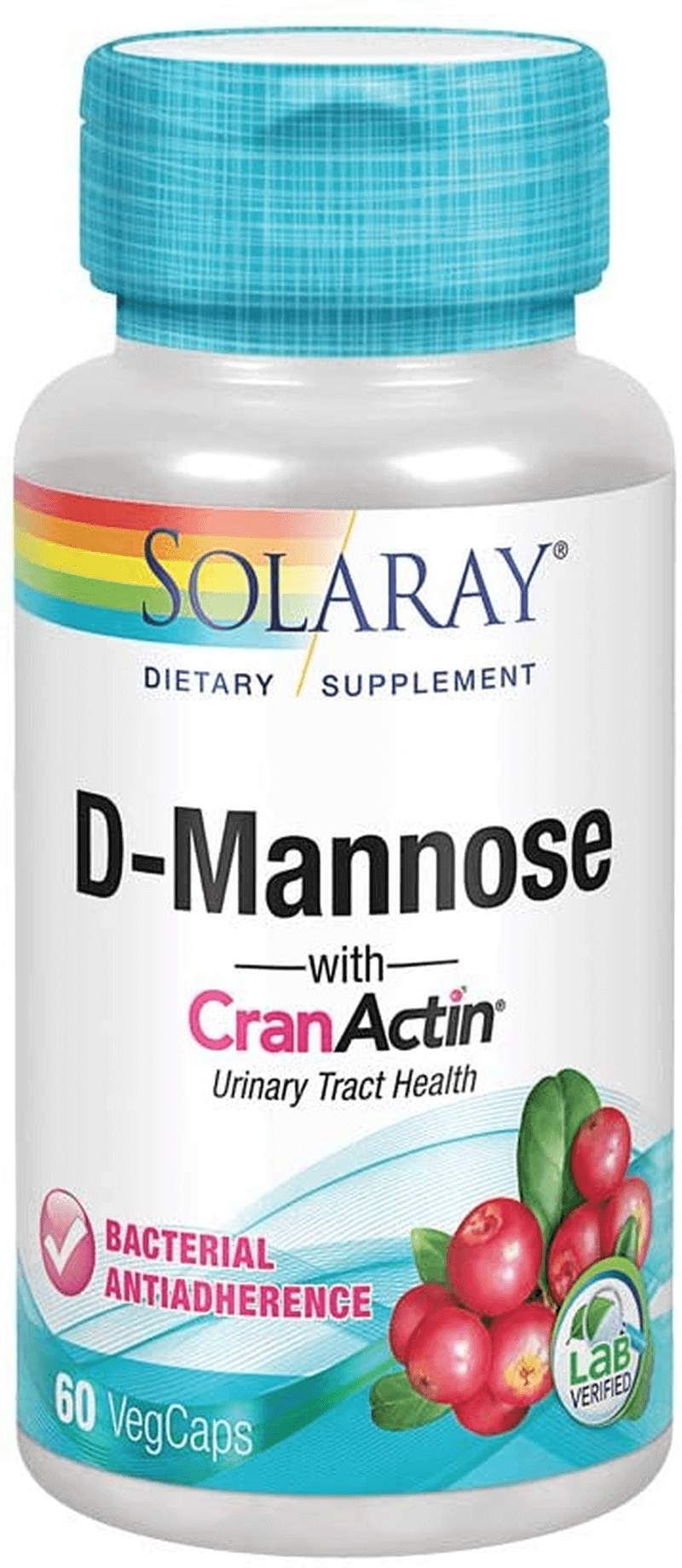Solaray D-Mannose with Cranactin Cranberry Extract 1000Mg | 60 Count - vitamenstore.com