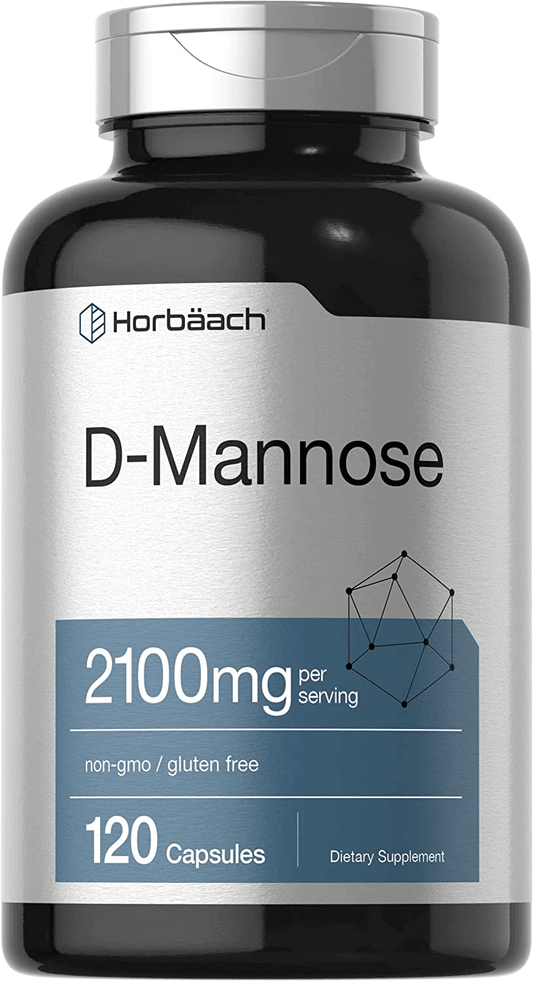 D Mannose Capsules | 2100 Mg | Highest Potency | 120 Count | Non-Gmo & Gluten Free | by Horbaach - vitamenstore.com