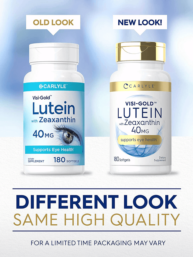 Lutein and Zeaxanthin 40 mg | 180 Softgels | Eye Health Vitamins | Non-GMO & Gluten Free Supplement | by Carlyle