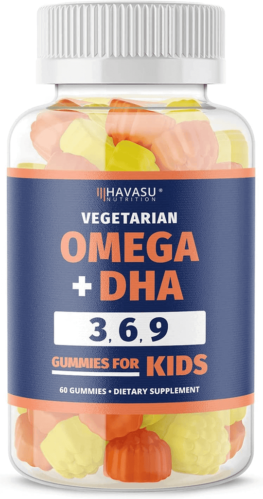 Havasu Nutrition Vegetarian Omega 3-6-9 Gummies + Dha | Supports Brain, Joint, Heart, Eye, and Immune System Function | Non GMO, No Fish, No Krill, Gelatin-Free & Plant-Based (Children)