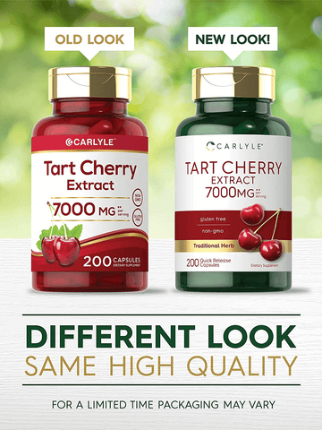 Tart Cherry Capsules | 7000 mg | 200 Pills | Max Potency | Non-GMO, Gluten Free | Tart Cherry Juice Extract | by Carlyle | Free Shipping | Vitamenstore.com