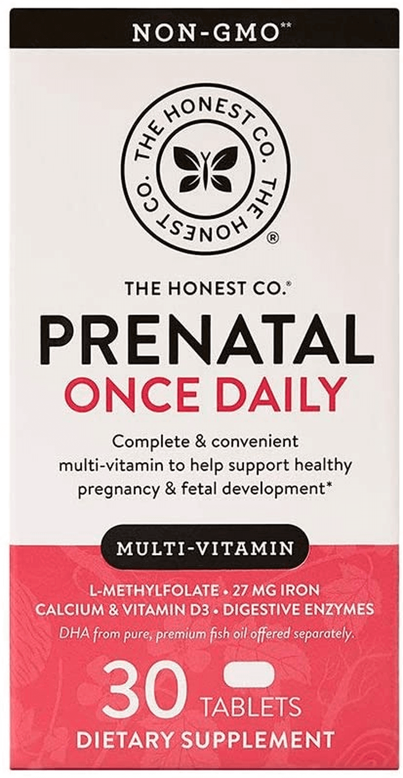 The Honest Company Prenatal Once Daily | Prenatal Vitamins | Non - GMO | Folic Acid, Vitamin A, Vitamin D & Vitamin E, Iron & Choline |, Basic Pineapple, 30 Count (Pack of 1) - vitamenstore.com