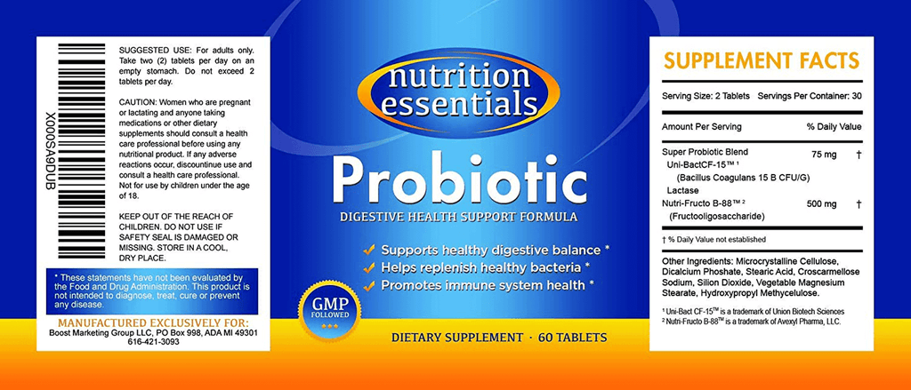 Nutrition Essentials Top Probiotic Supplement - 900 Billion CFU Probiotics - Best Acidophilus Probiotic for Women and Men - Organic Shelf Stable Probiotic for Digestive Health - Vitamenstore.com