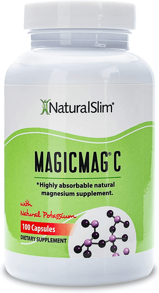 Naturalslim Magicmag C Magnesium Citrate Capsules, 400 Mg – Magnesium Supplement with Natural Potassium | Sleep Support, Heart Health, and Muscle Cramp Relief | Gluten-Free, 100 Capsules (2 Pack)