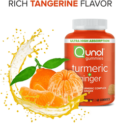 Turmeric and Ginger Gummies, Qunol Gummy with 500Mg Turmeric + 50Mg Ginger, Joint Support Supplement, Vegan, Gluten Free, Ultra High Absorption (60 Count, Pack of 1), Packaging May Vary - vitamenstore.com