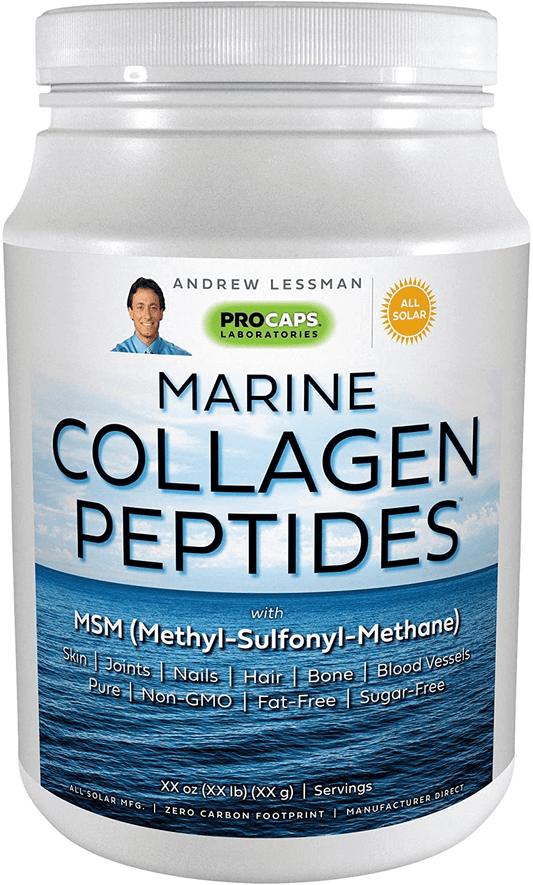 Andrew Lessman Marine Collagen Peptides Powder & MSM 60 Servings - Supports Radiant Smooth Soft Skin, Comfortable Joints. 100% Pure. Super Soluble No Fishy Flavor No Additives Non-Gmo - vitamenstore.com