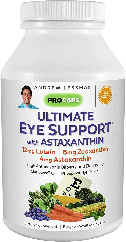 Andrew Lessman Ultimate Eye Support with Astaxanthin 60 Softgels – 12Mg Lutein, 6Mg Zeaxanthin, 4Mg Astaxanthin, Bilberry, Key Nutrients to Support Eye Health & Promote Healthy Vision. No Additives