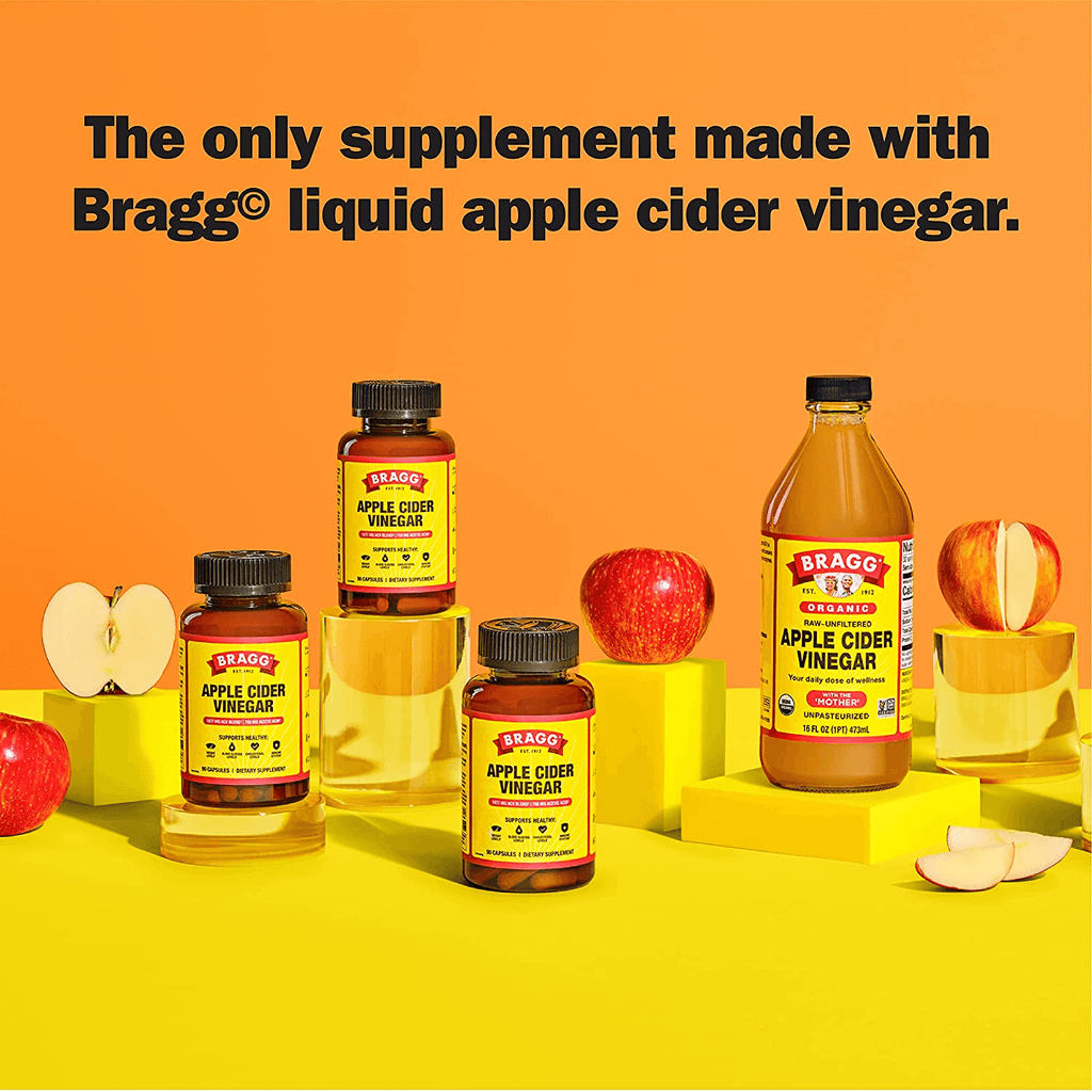 Bragg Apple Cider Vinegar Capsules - Vitamin D3 & Zinc - 750Mg of Acetic Acid – Immune & Weight Management Support - Non-Gmo, Vegan, Gluten Free, No Sugar (1)