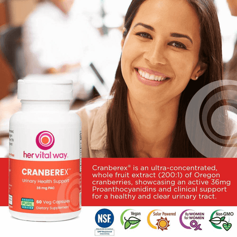 Cranberex Cranberry Concentrate Supplement Pills | Cranberry Extract Capsules for Urinary Tract Health and Kidney Care | 36mg PAC | Free Shipping | Vitamenstore.com