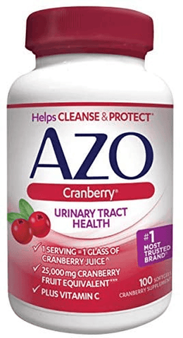 AZO Cranberry Urinary Tract Health Dietary Supplement, 1 Serving = 1 Glass of Cranberry Juice, Sugar Free, 100 Softgels | Free Shipping | Vitamenstore.com