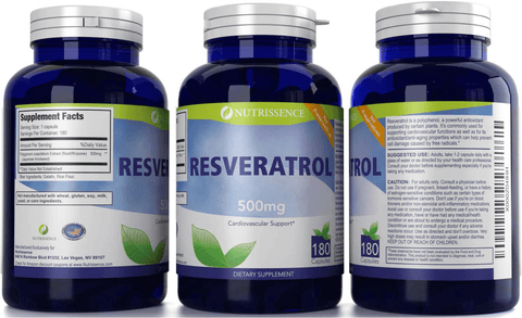 Nutrissence Resveratrol 500mg 180 Capsules | Free Shipping | Vitamenstore.com