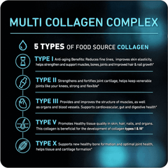 Vital Vitamins Multi Collagen Complex (2 Pack) - Type I, II, III, V, X, Grass Fed, Non-Gmo, 300 Capsules - vitamenstore.com