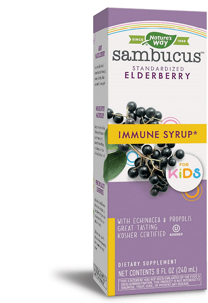 Nature's Way Sambucus Elderberry Syrup for Kids, Herbal Supplements, Gluten Free, Vegetarian, 8 oz - Vitamenstore.com