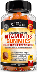 Vitamin D Gummies for Adults & Kids - Vitamin D3 5000 IU for Immune Support Defense Strong Bones Dental & Heart Health - Healthy Mood & Calcium Absorption - Immunity Vitamins Natural Supplement 60 Ct - vitamenstore.com