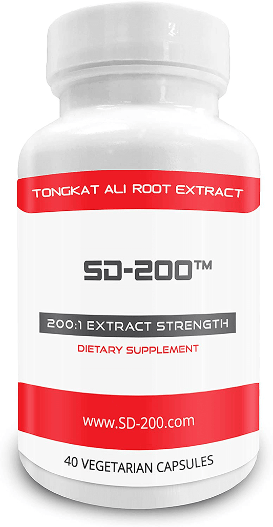Pure Science SD-200 Tongkat Ali Extract - Derived from 80g of Tongkat Ali Powder with 200:1 Extract Strength - 40 Capsules - vitamenstore.com