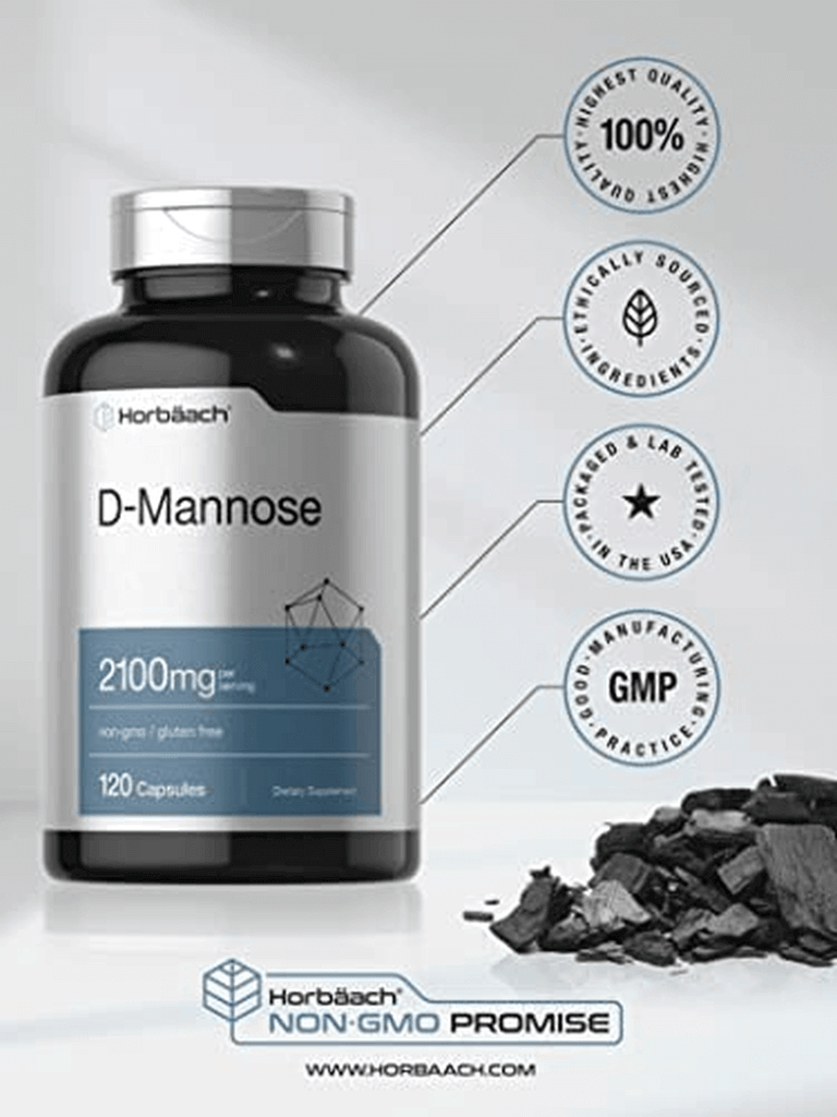 D Mannose Capsules | 2100 Mg | Highest Potency | 120 Count | Non-Gmo & Gluten Free | by Horbaach